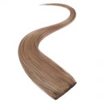 wildest dreams clip in single weft human hair extension 18 inch – 22/14 sunkissed blonde blend