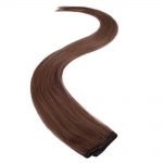 wildest dreams clip in single weft human hair extension 18 inch – 4lb warm brown