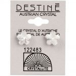 crystallite clear flower-shaped ear studs 10mm