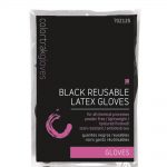 color trak reusable latex gloves black – small