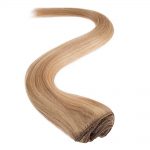 wildest dreams clip in full head human hair extension 18 inch – 24/27 shimmering blonde