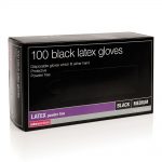 salon services latex gloves black medium pack of 100