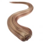 wildest dreams clip in half head human hair extension 18 inch – 10/22 brown blonde
