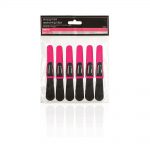 salon services strong hold section clips pink and black pack of 6