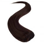 wildest dreams clip in half head human hair extension 18 inch – 4 mocha brown