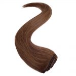 wildest dreams clip in half head human hair extension 18 inch – 5b hazel brown