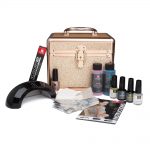 red carpet manicure gel polish royal court-ture collection rose gold train case set 9ml