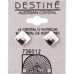 crystallite lattice clear square ear studs 8mm